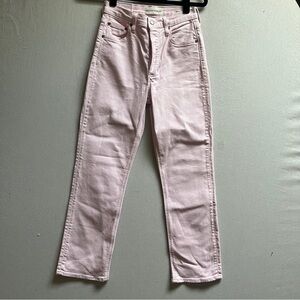 Denim Forum Arlo High Rise Straight 28L Light Pink Jeans Sz 26